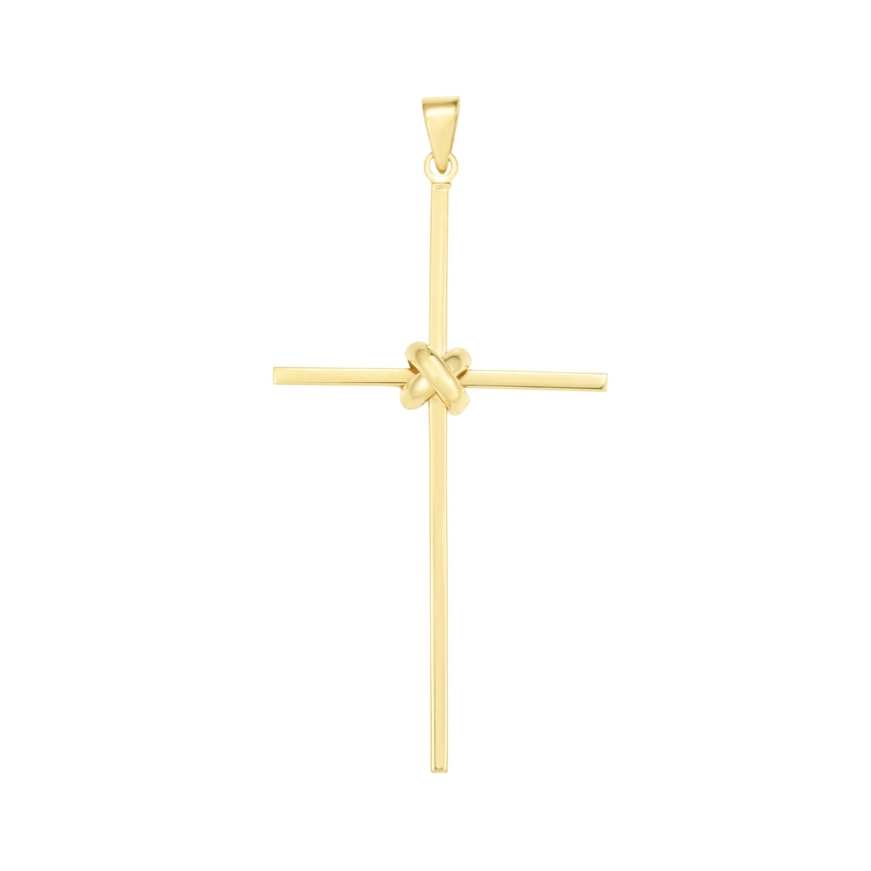 14K Yellow Gold Large Thin Cross