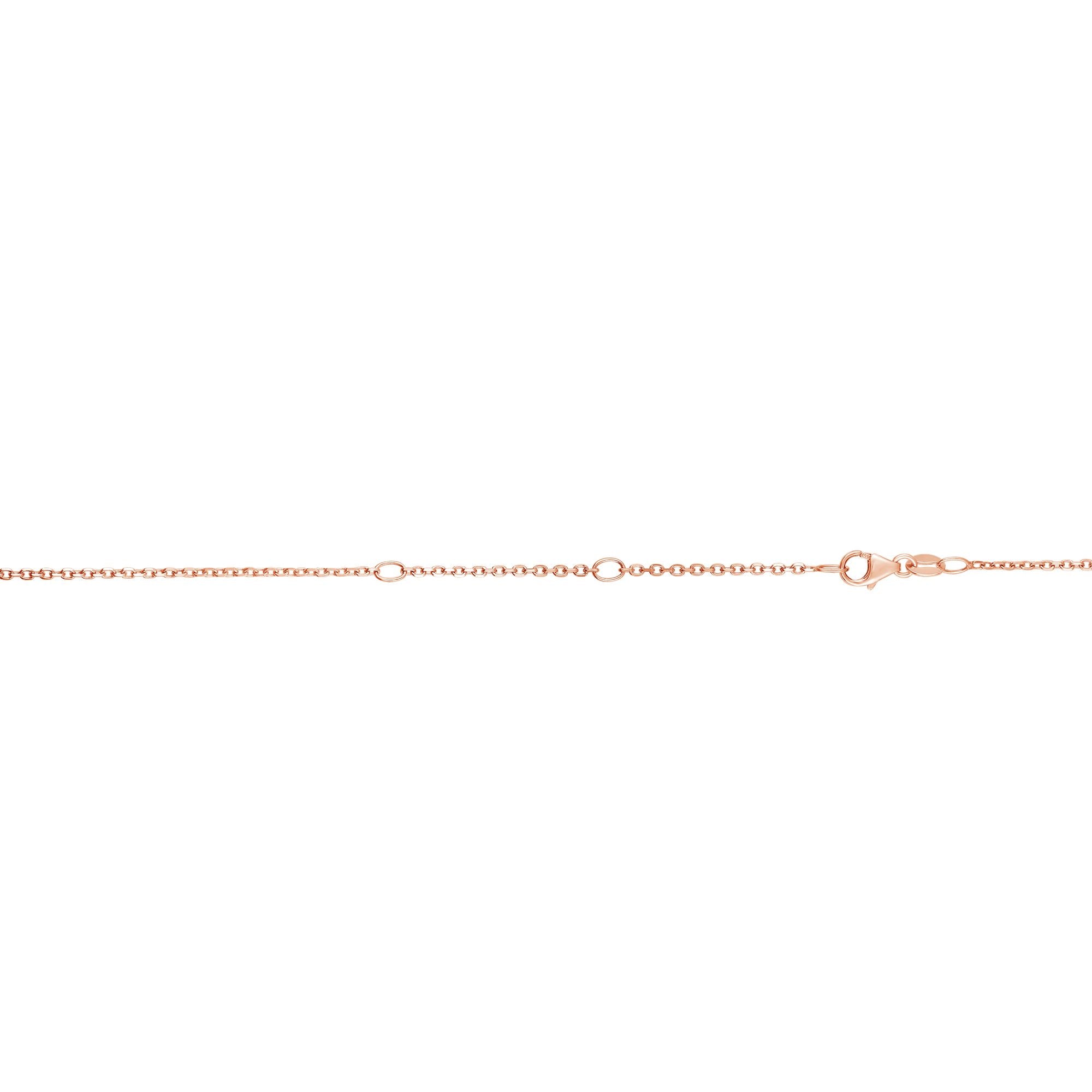 14K Rose Gold 1.2mm Double Extendable Cable 18" Chain (Jump Ring at 16 and 17 inch) with Lobster Lock