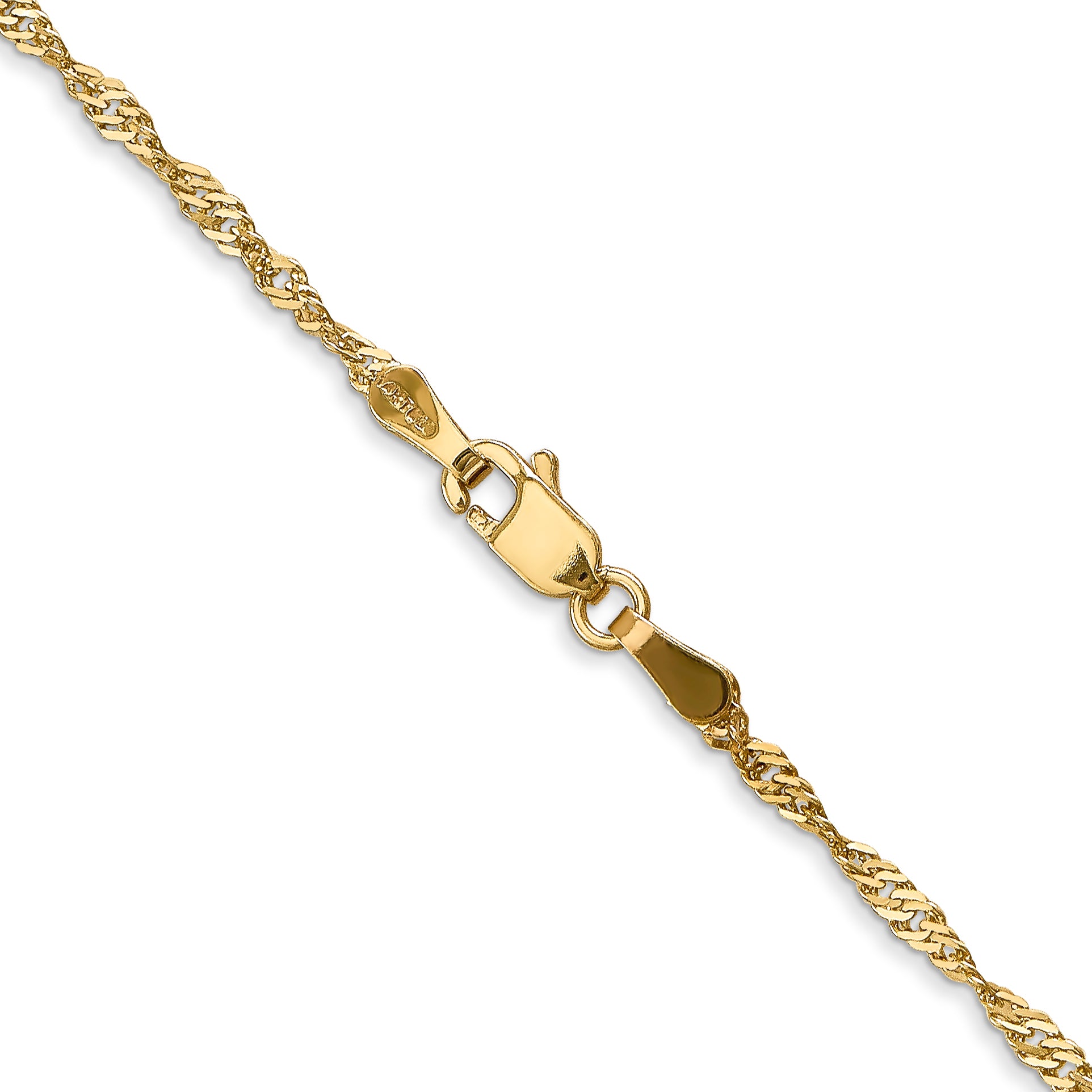 14K 24 Inch 1.70Mm Singapore With Lobster Clasp Chain
