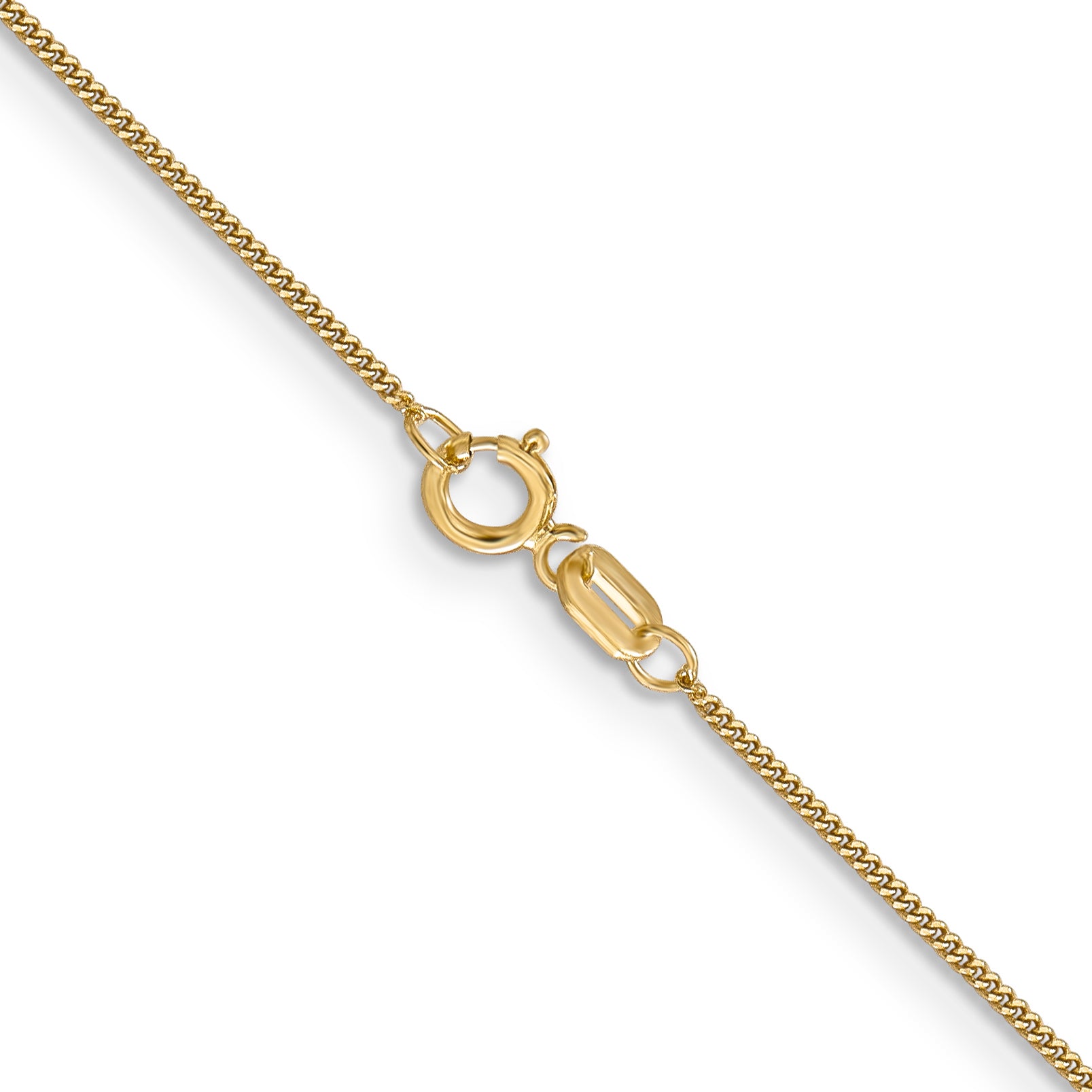 14K 18 inch .9mm Curb  with Spring Ring Clasp Pendant Chain