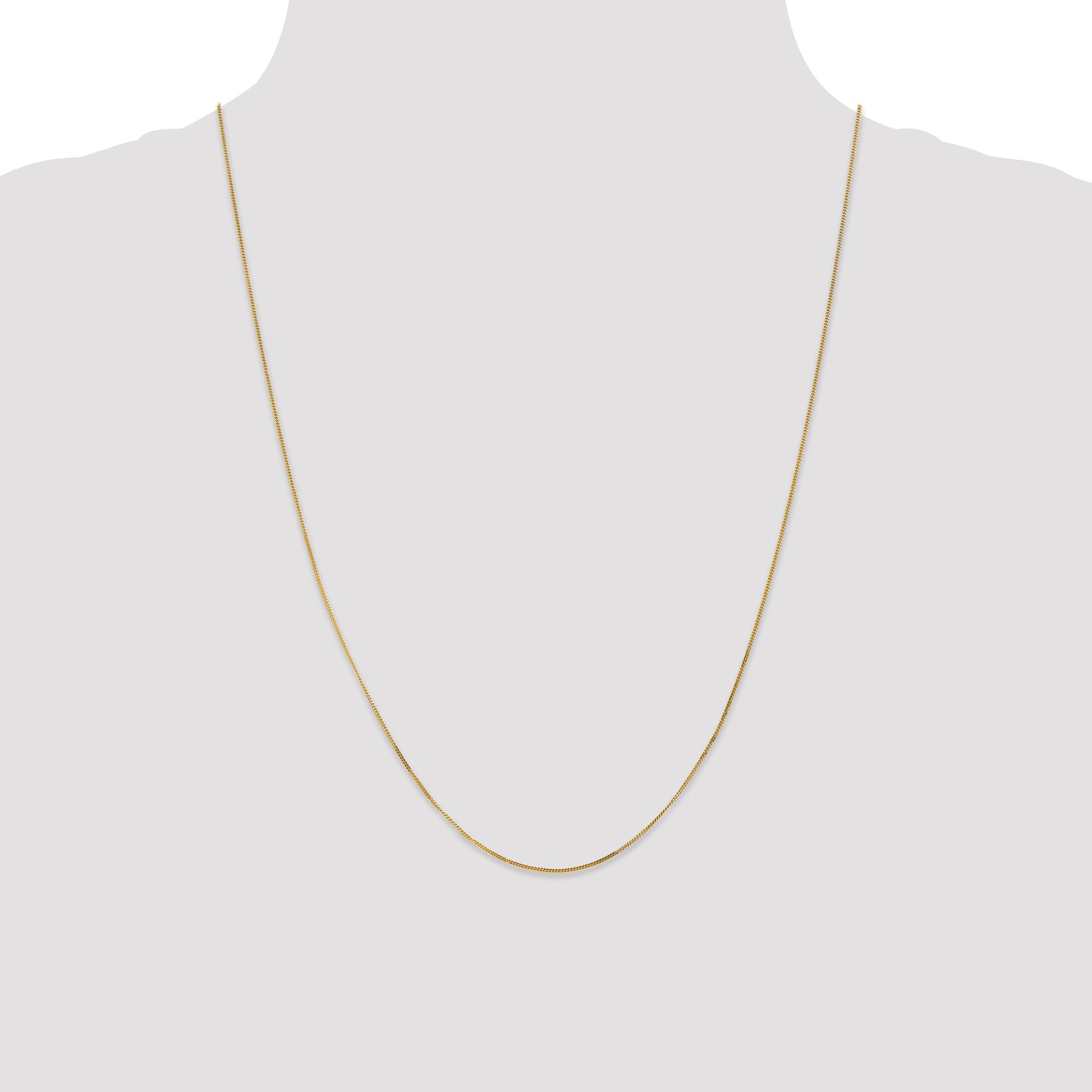 14K 24 Inch .9Mm Curb  With Spring Ring Clasp Pendant Chain