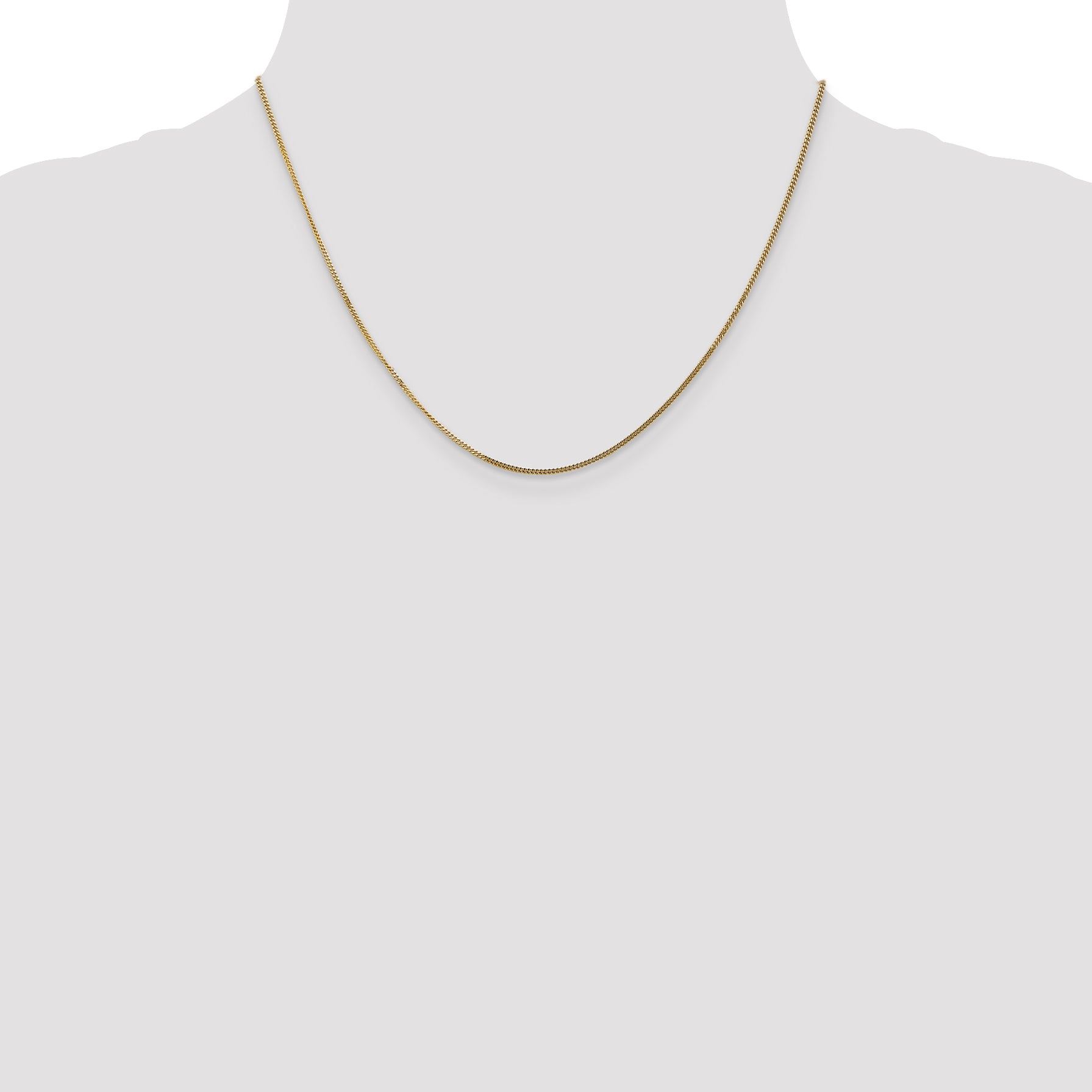 14K 18 Inch 1.4Mm Curb  With Spring Ring Clasp Pendant Chain