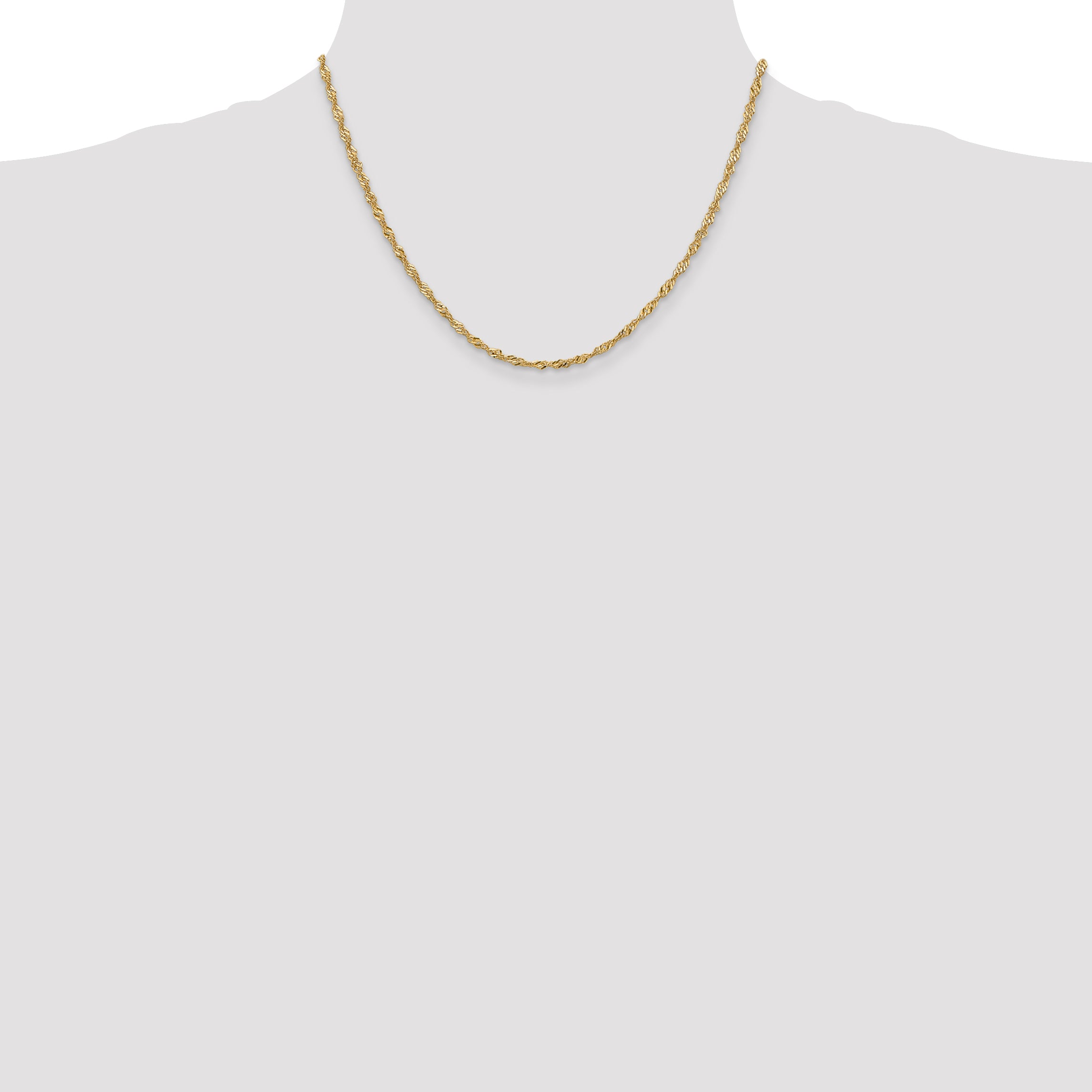 14K 18 Inch 2Mm Singapore With Lobster Clasp Chain