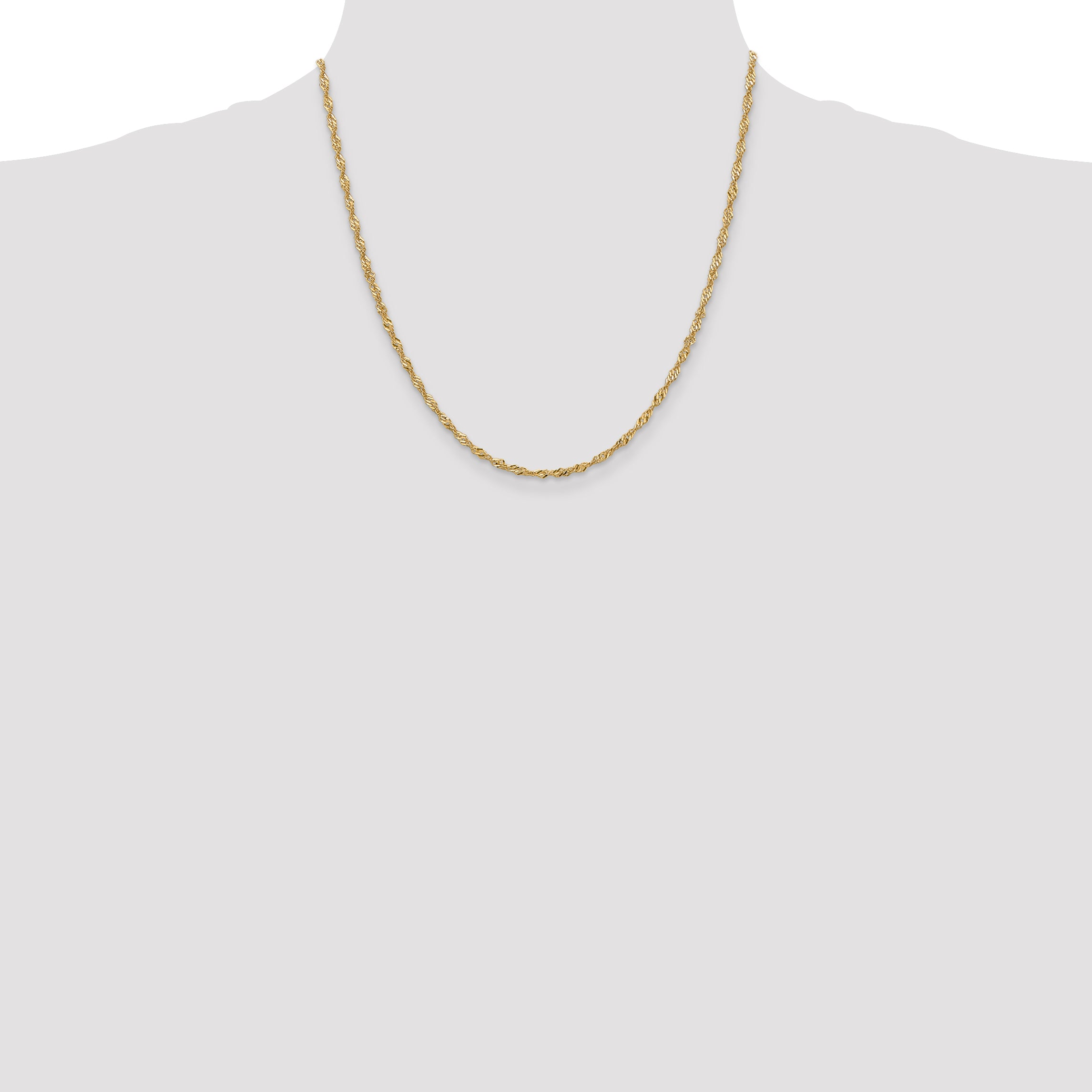 14K 20 Inch 2Mm Singapore With Lobster Clasp Chain