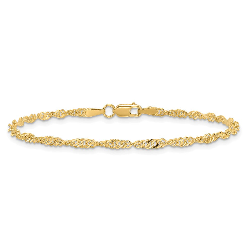14K 7 inch 2mm Singapore with Lobster Clasp Chain