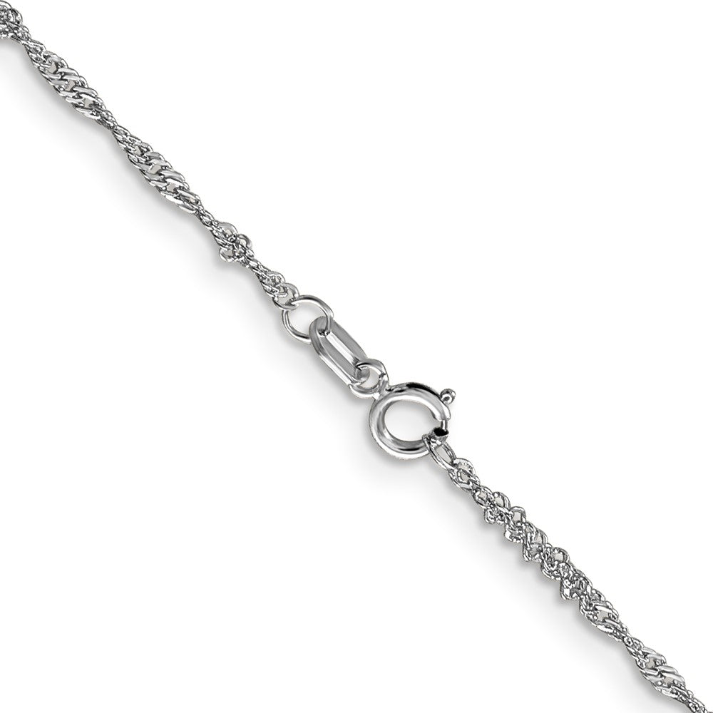 14K White Gold 18 inch 1.4mm Singapore with Spring Ring Clasp Chain