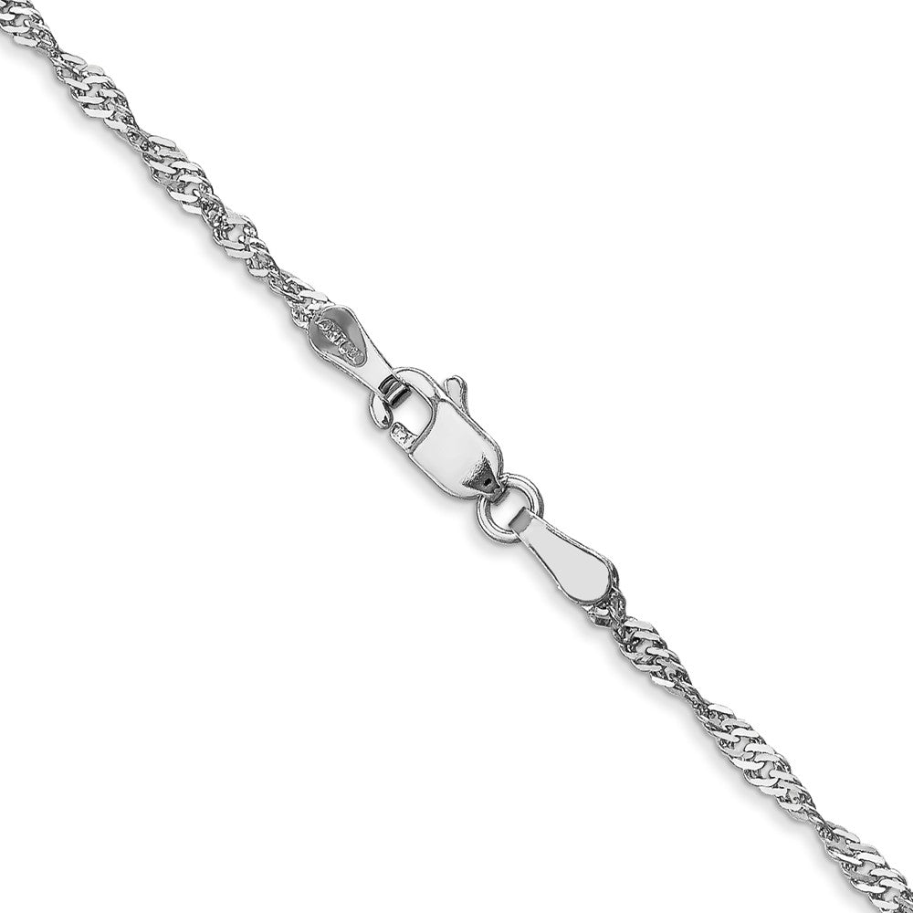 14K White Gold 24 inch 1.7mm Singapore with Lobster Clasp Chain