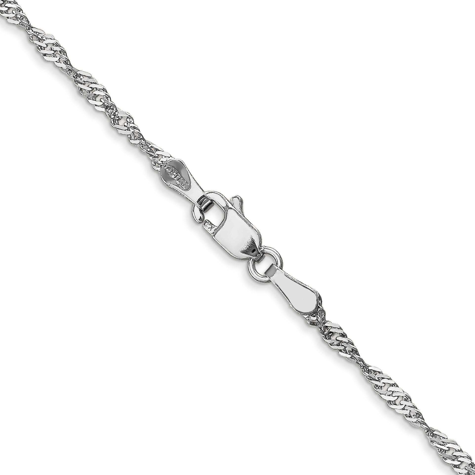 14K White Gold 18 Inch 1.7Mm Singapore With Lobster Clasp Chain