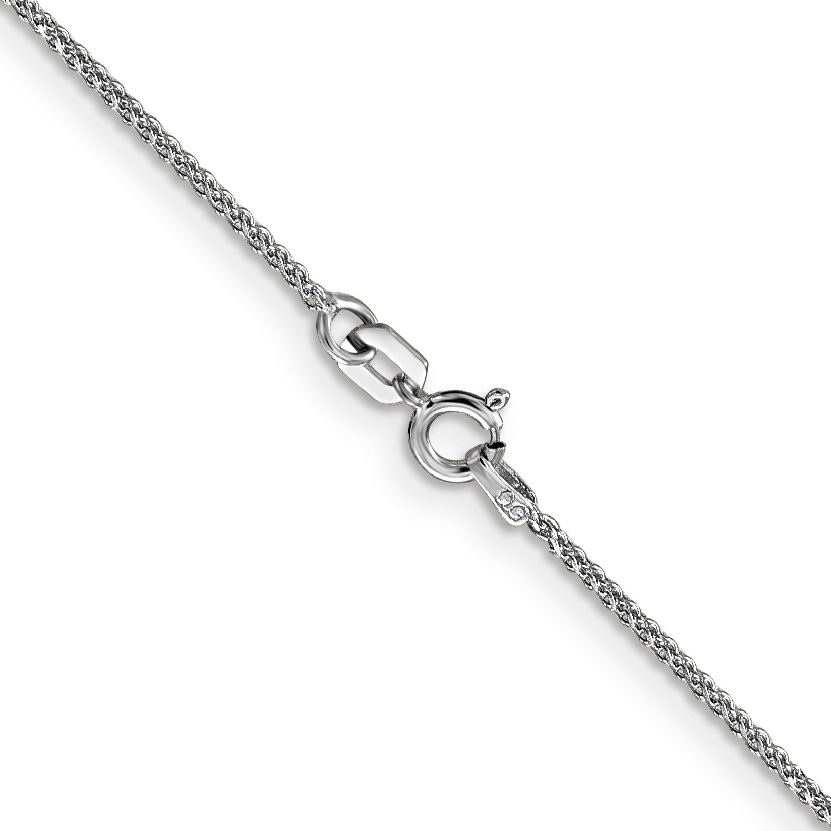 14K White Gold 20 Inch 1.05Mm Diamond-Cut Spiga With Spring Ring Clasp Chain