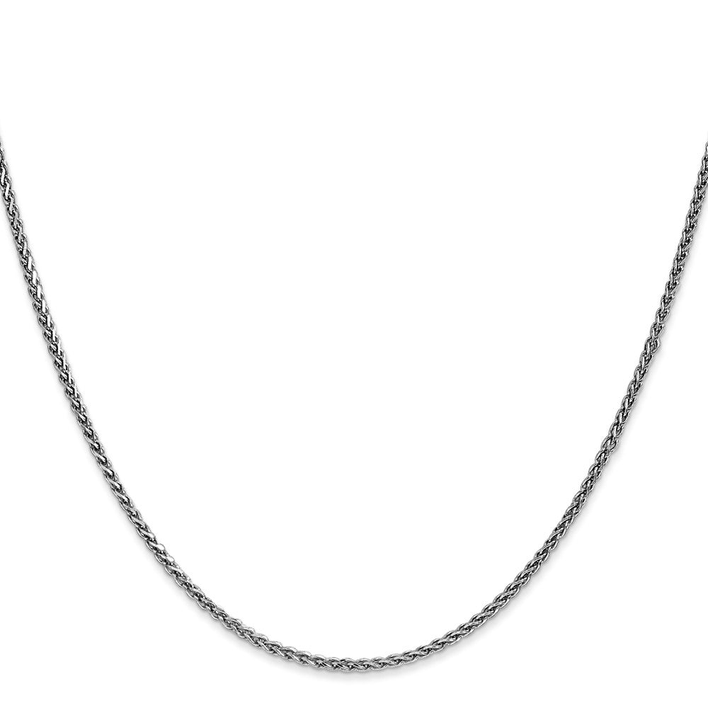 14K White Gold 24 inch 1.7mm Diamond-cut Spiga with Lobster Clasp Chain