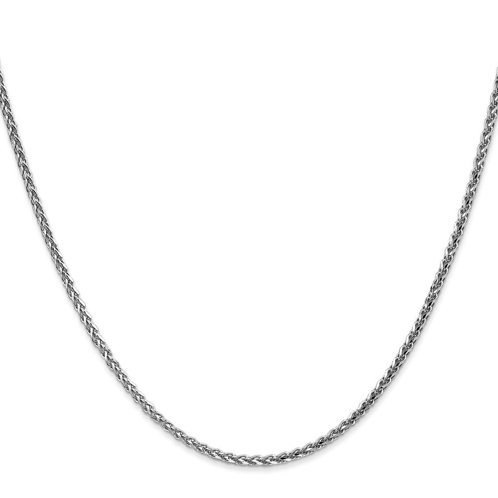 14K White Gold 30 inch 2.1mm Diamond-cut Spiga with Lobster Clasp Chain