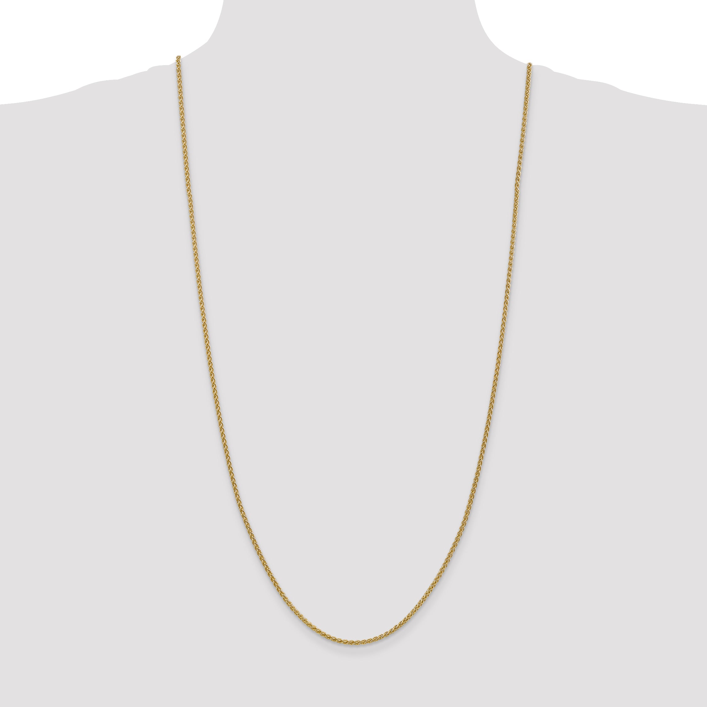 14K 30 Inch 2.1Mm Spiga With Lobster Clasp Chain