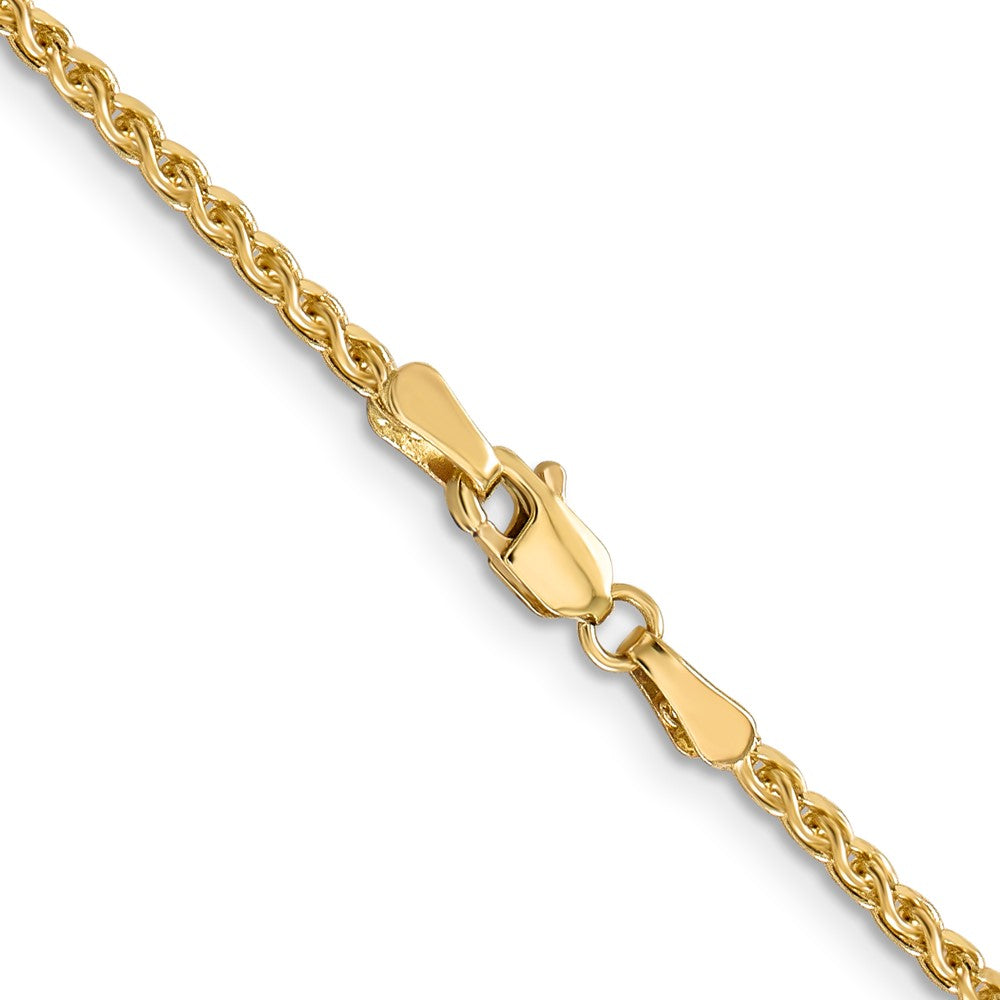 14K 24 inch 2.1mm Diamond-cut Spiga with Lobster Clasp Chain