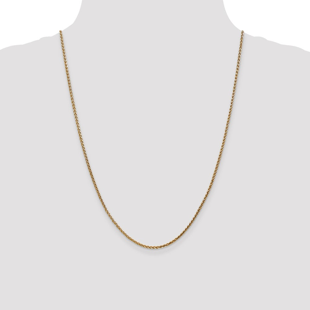 14K 24 inch 2.1mm Diamond-cut Spiga with Lobster Clasp Chain