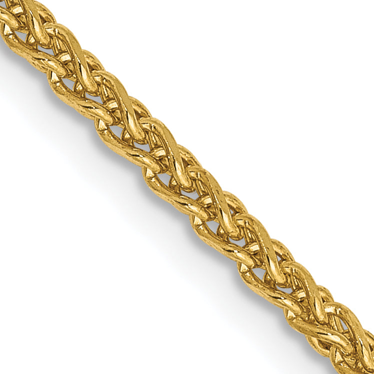 14K 16 Inch 2.1Mm Diamond-Cut Spiga With Lobster Clasp Chain