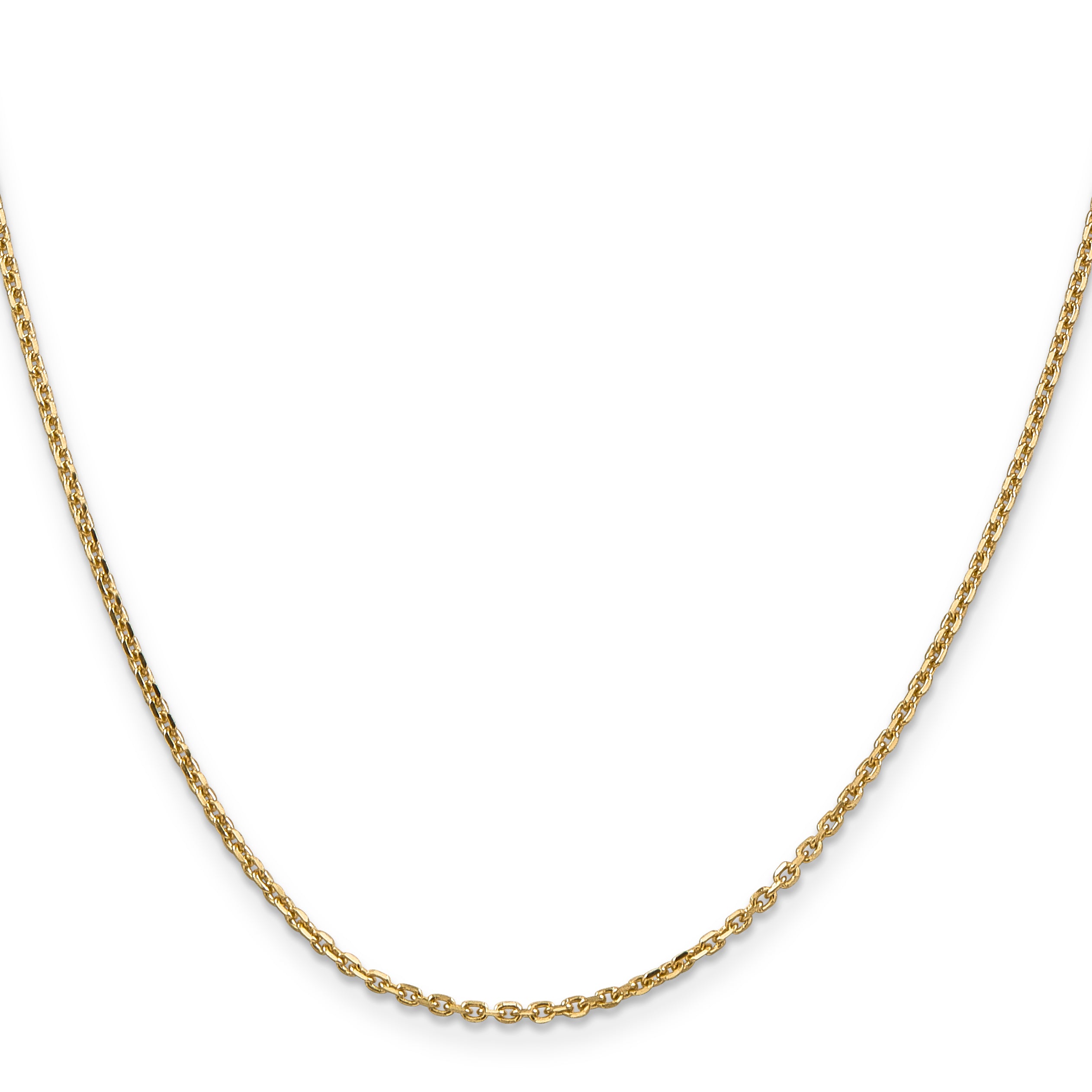 14K 18 Inch 1.65Mm Solid Diamond-Cut Cable With Lobster Clasp Chain