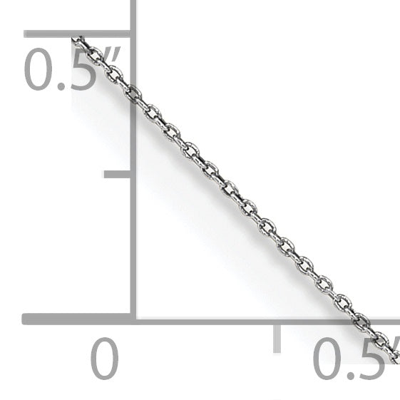 14K White Gold 24 Inch .75Mm Cable With Spring Ring Clasp Pendant Chain