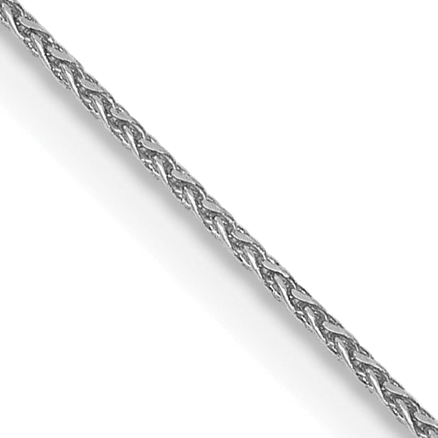 14K White Gold 16 inch .85mm Diamond-cut Spiga with Lobster Clasp Chain