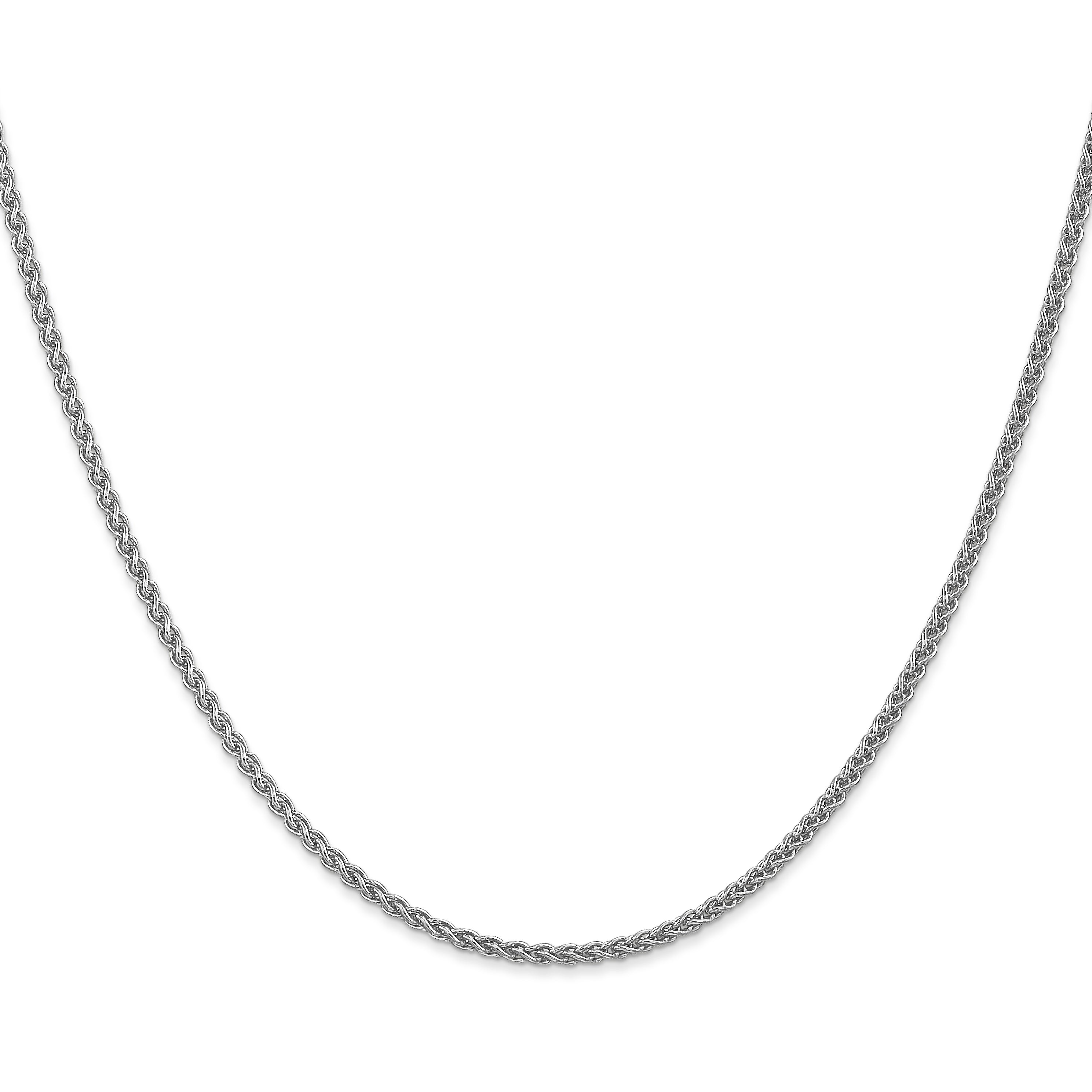 14K White Gold 18 inch 1.05mm Spiga with Spring Ring Clasp Chain