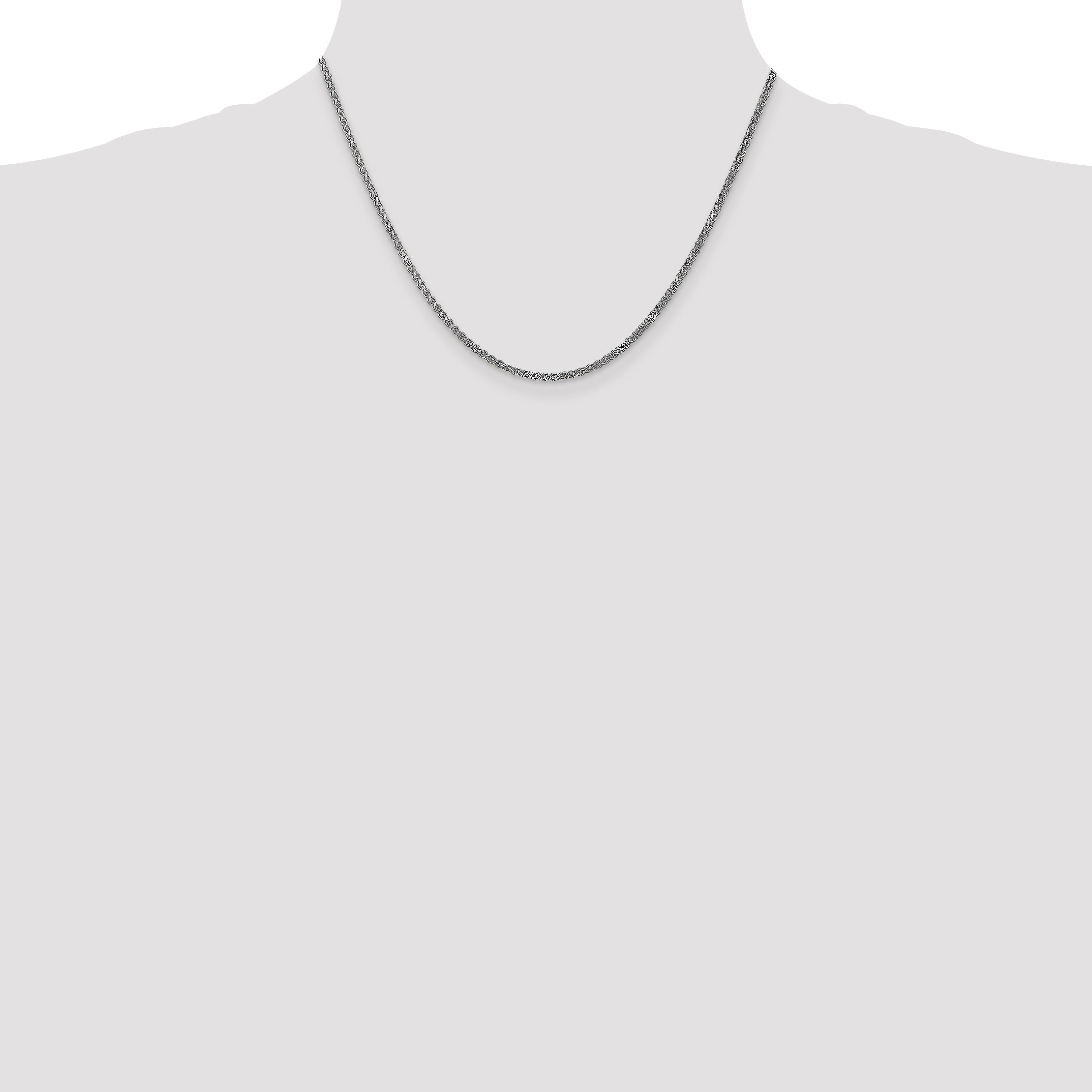 14K White Gold 18 inch 1.05mm Spiga with Spring Ring Clasp Chain