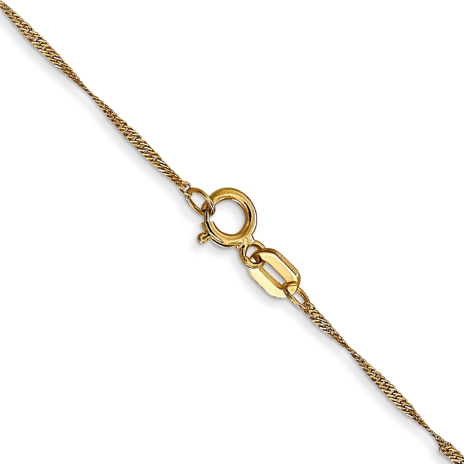 14K 24 Inch 1Mm Singapore With Spring Ring Clasp Chain