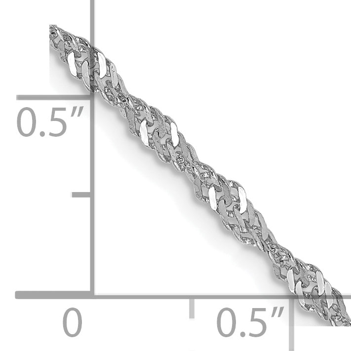 14K White Gold 30 Inch 2.0Mm Singapore With Lobster Clasp Chain