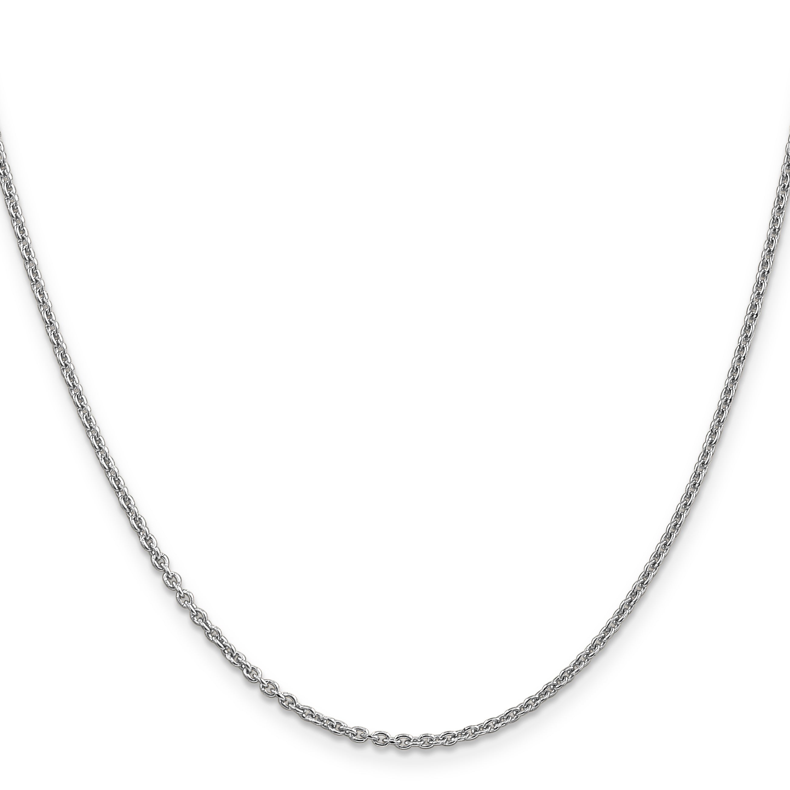 14K White Gold 20 Inch 1.8Mm Forzantine Cable With Lobster Clasp Chain