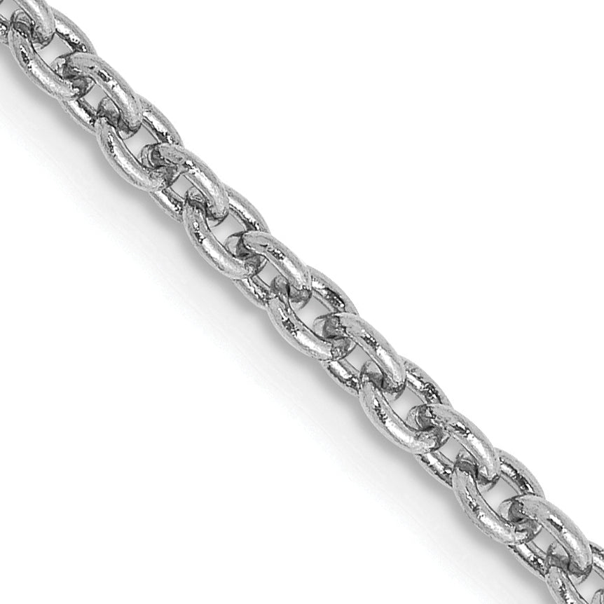 14K White Gold 18 Inch 2.2Mm Forzantine Cable With Lobster Clasp Chain