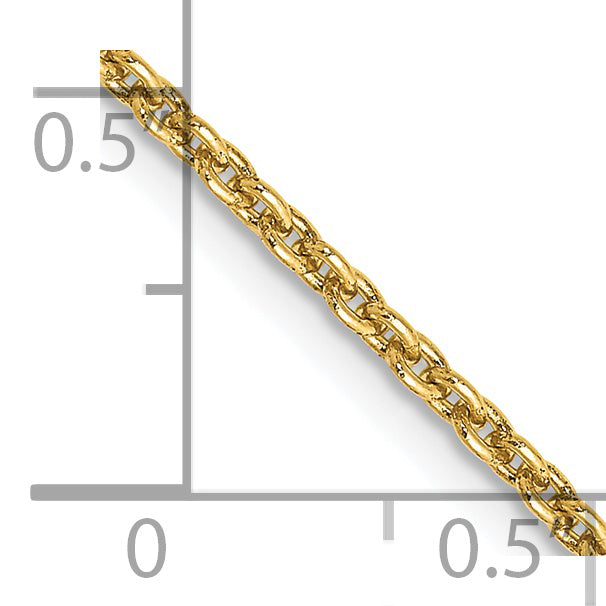 14K 20 Inch 2Mm Round Open Link Cable With Lobster Clasp Chain