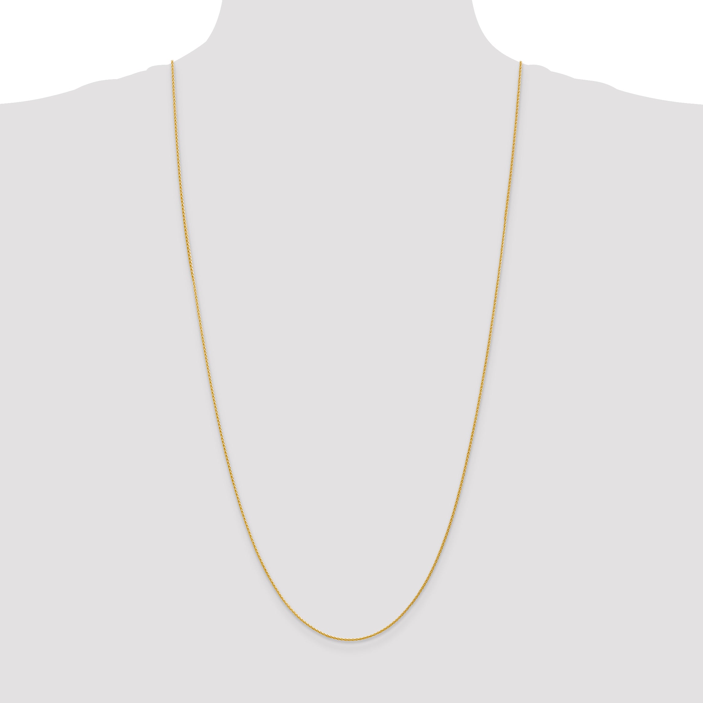 14K 30 Inch 1.2Mm Parisian Wheat With Lobster Clasp Chain