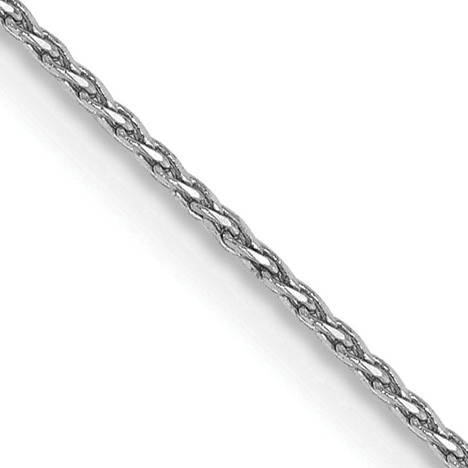 14K White Gold 10 inch .8mm Diamond-cut Parisian Wheat with Lobster Clasp Anklet