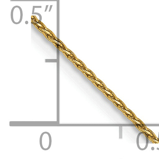 14K 14 Inch .8Mm Diamond-Cut Parisian Wheat With Lobster Clasp Chain