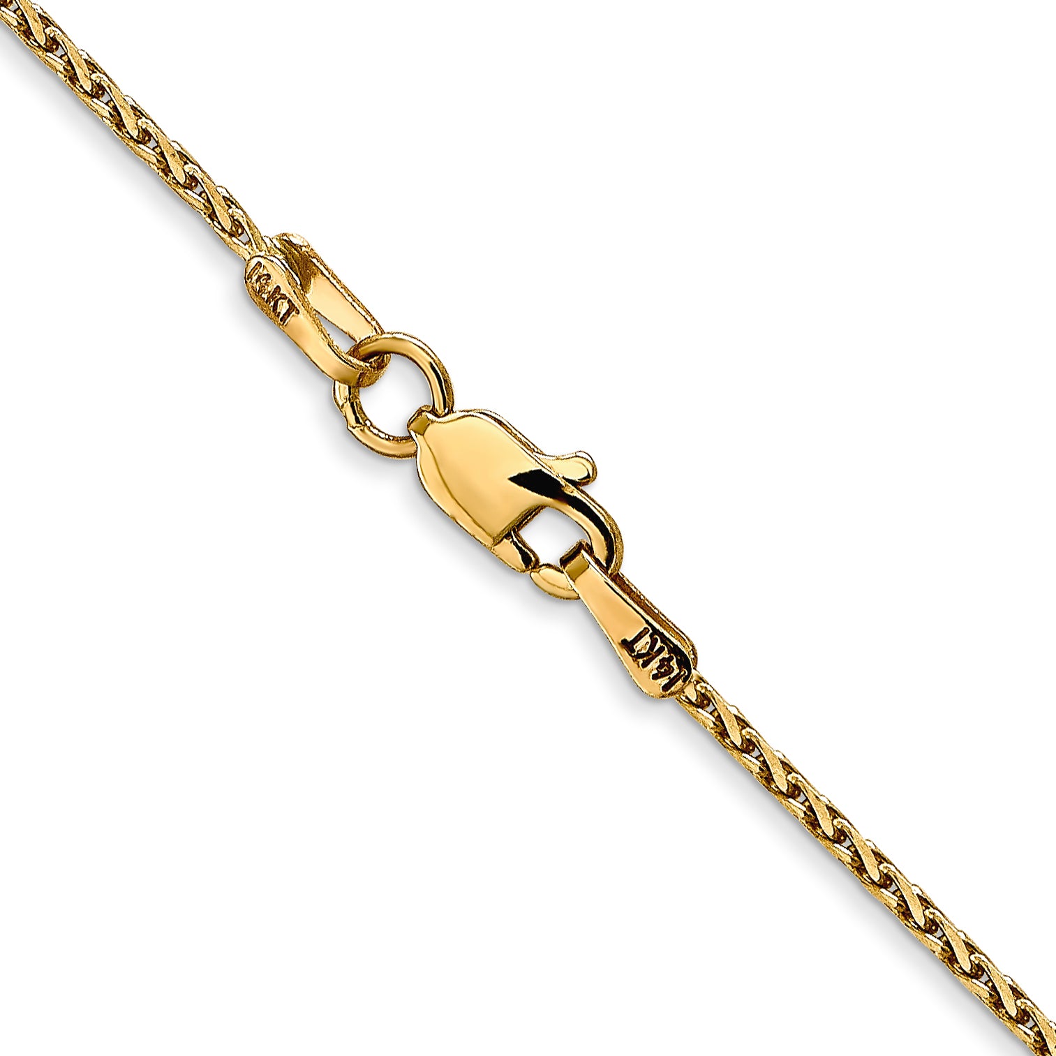 14K 9 inch 1.5mm Diamond-cut Parisian Wheat with Lobster Clasp Anklet