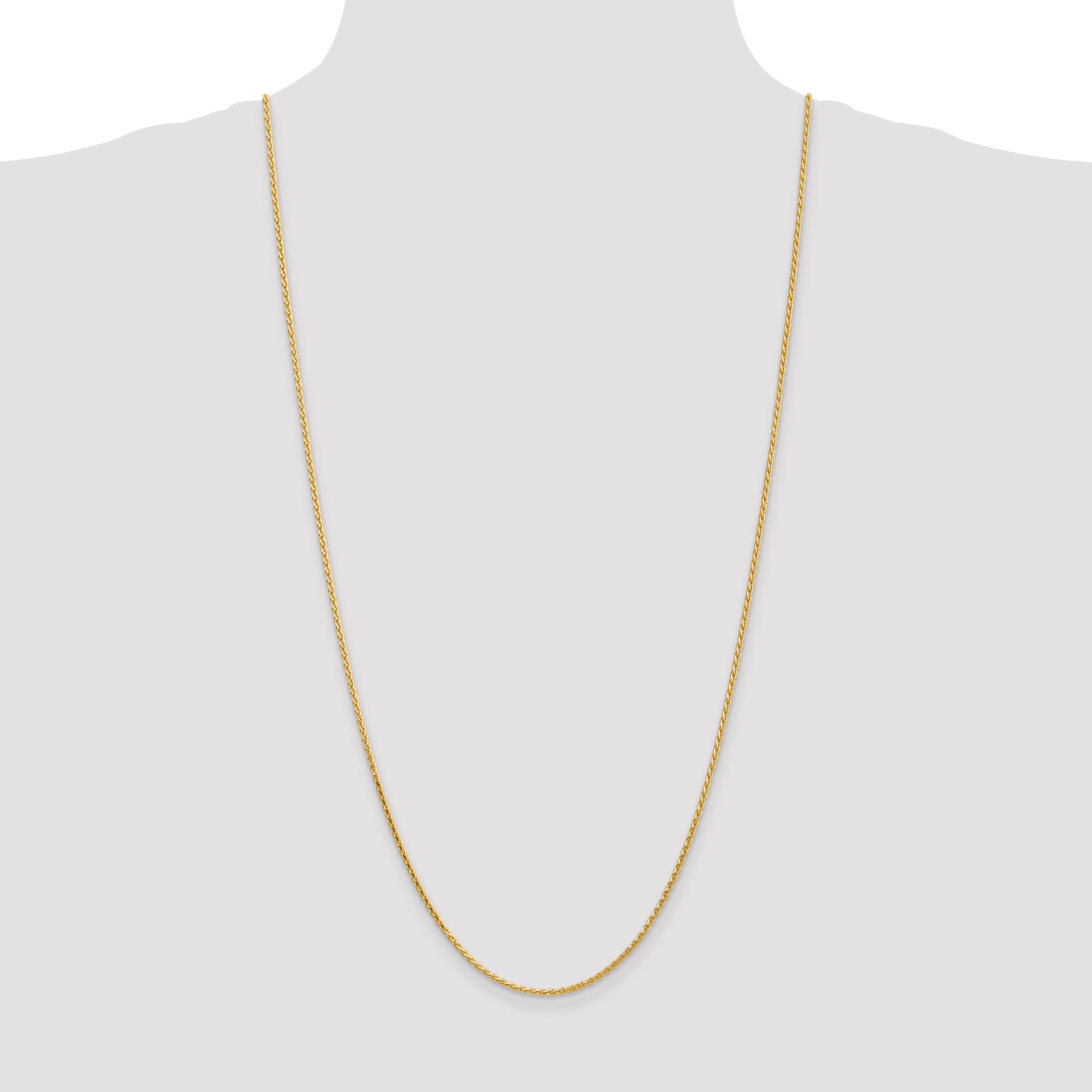 14K 30 Inch 1.9Mm Diamond-Cut Parisian Wheat With Lobster Clasp Chain