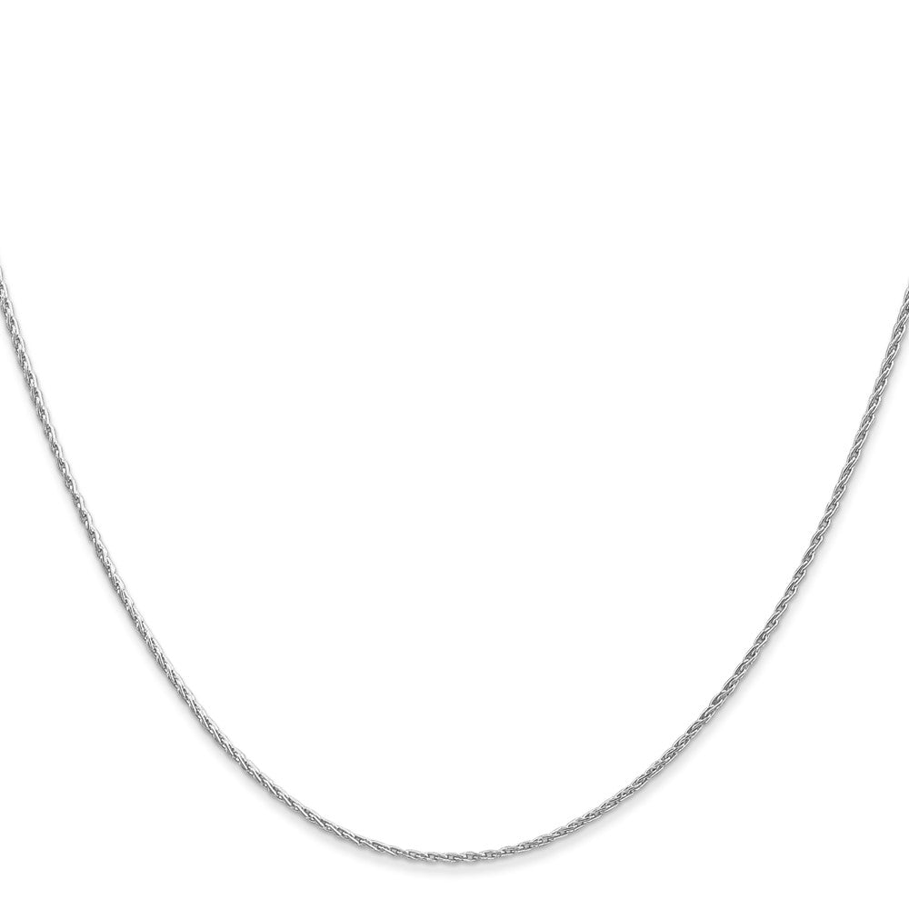 14K White Gold 24 inch 1mm Round Parisian Wheat with Lobster Clasp Chain