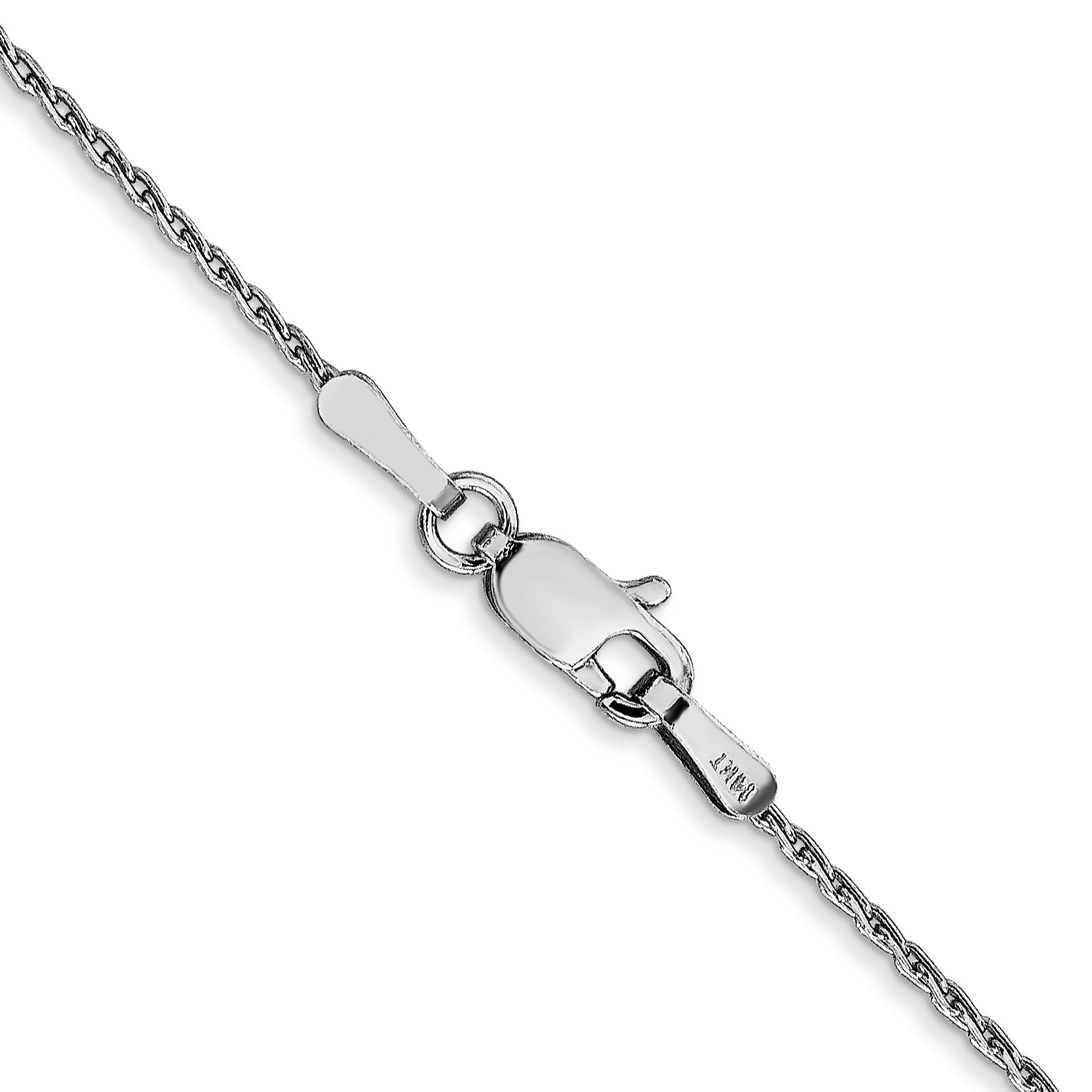 14K White Gold 18 Inch 1Mm Round Parisian Wheat With Lobster Clasp Chain