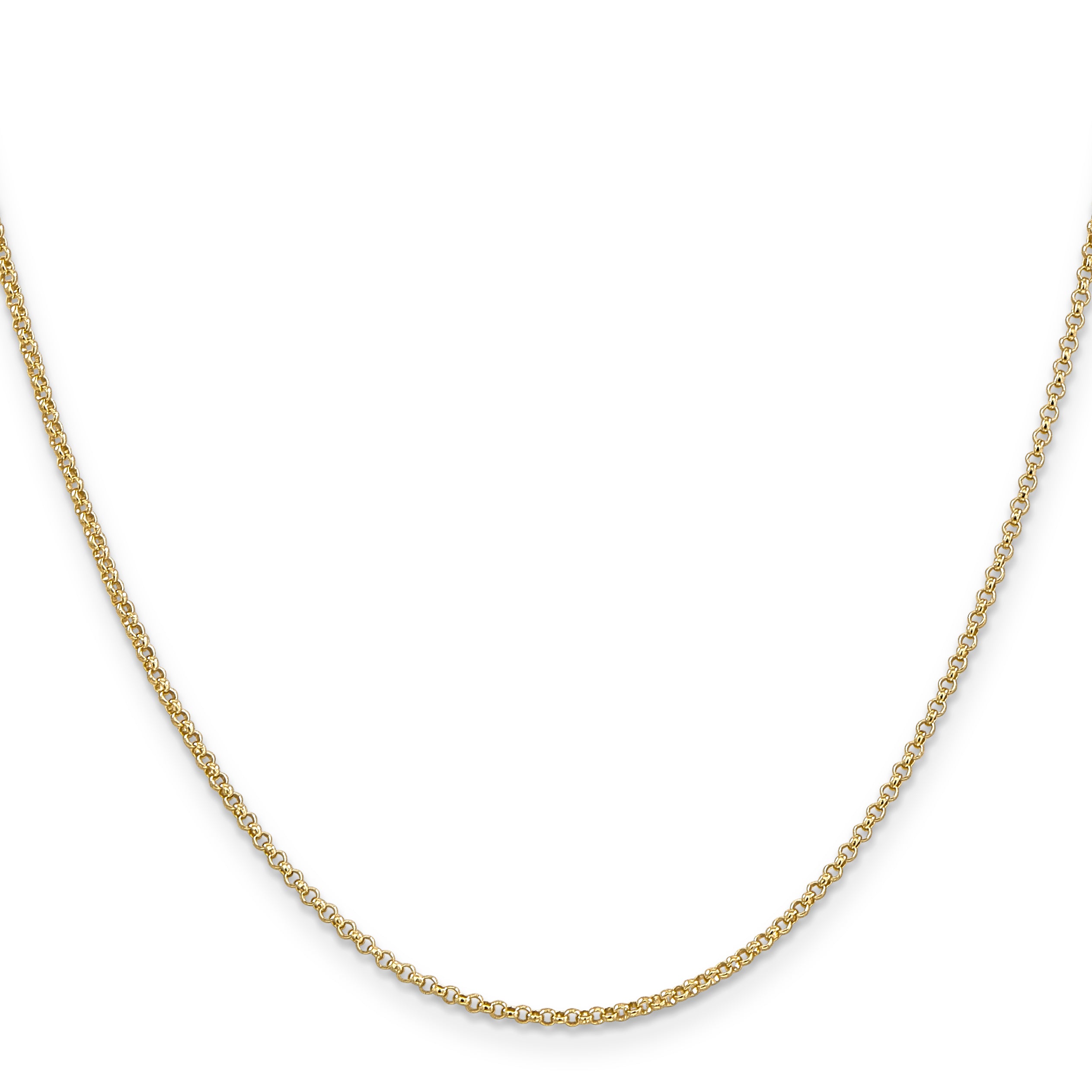 14K 20 Inch 1.55Mm Rolo With Lobster Clasp Pendant Chain