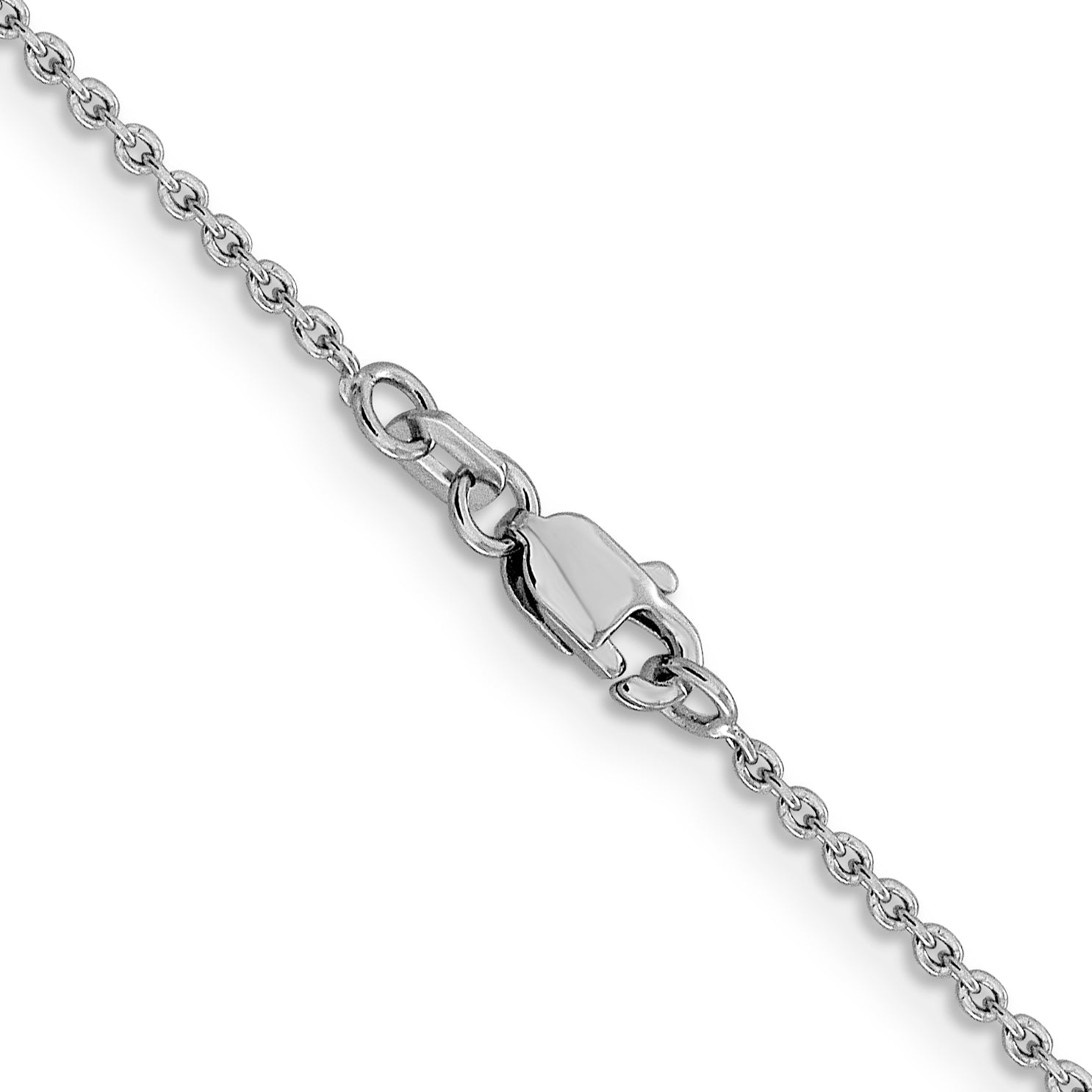 14K White Gold 20 inch 1.4mm Forzantine Cable with Lobster Clasp Chain