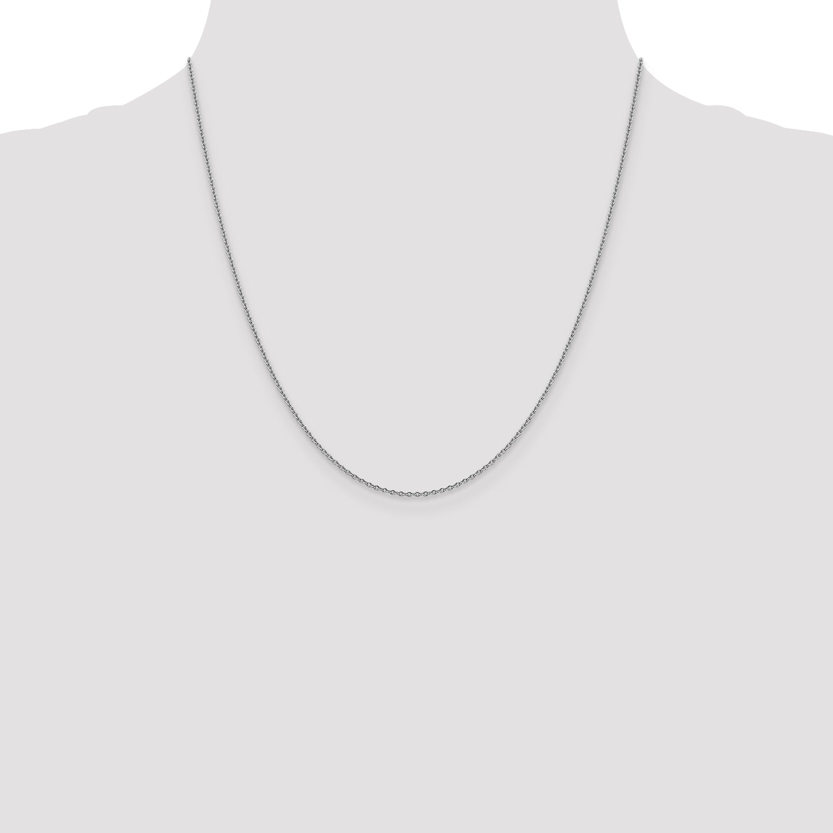 14K White Gold 20 inch 1.4mm Forzantine Cable with Lobster Clasp Chain