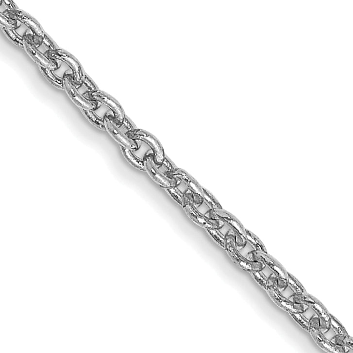 14K White Gold 20 inch 1.4mm Forzantine Cable with Lobster Clasp Chain