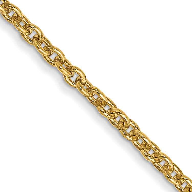 14K 10 inch 1.4mm Forzantine Cable with Lobster Clasp Anklet