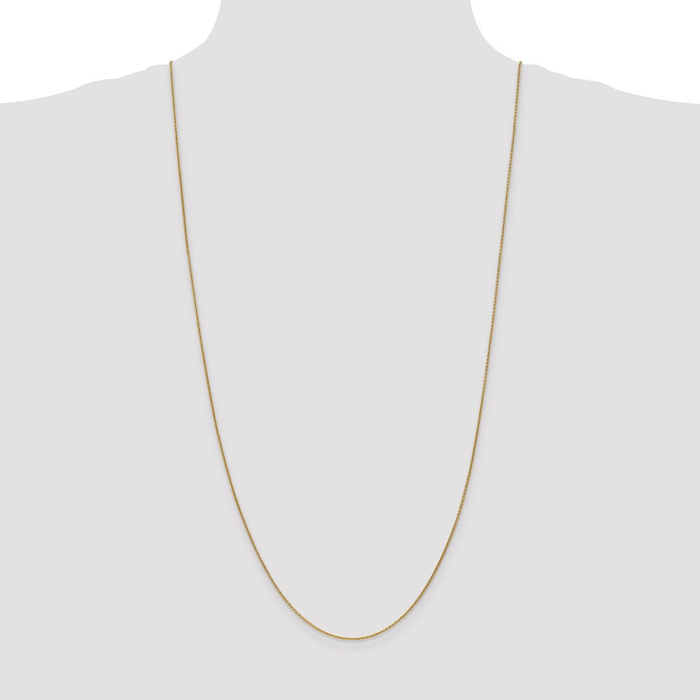 14K 30 inch 1mm Round Open Link Cable with Lobster Clasp Chain