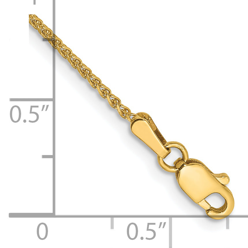 14K 6 inch 1.25mm Diamond-cut Spiga with Lobster Clasp Bracelet