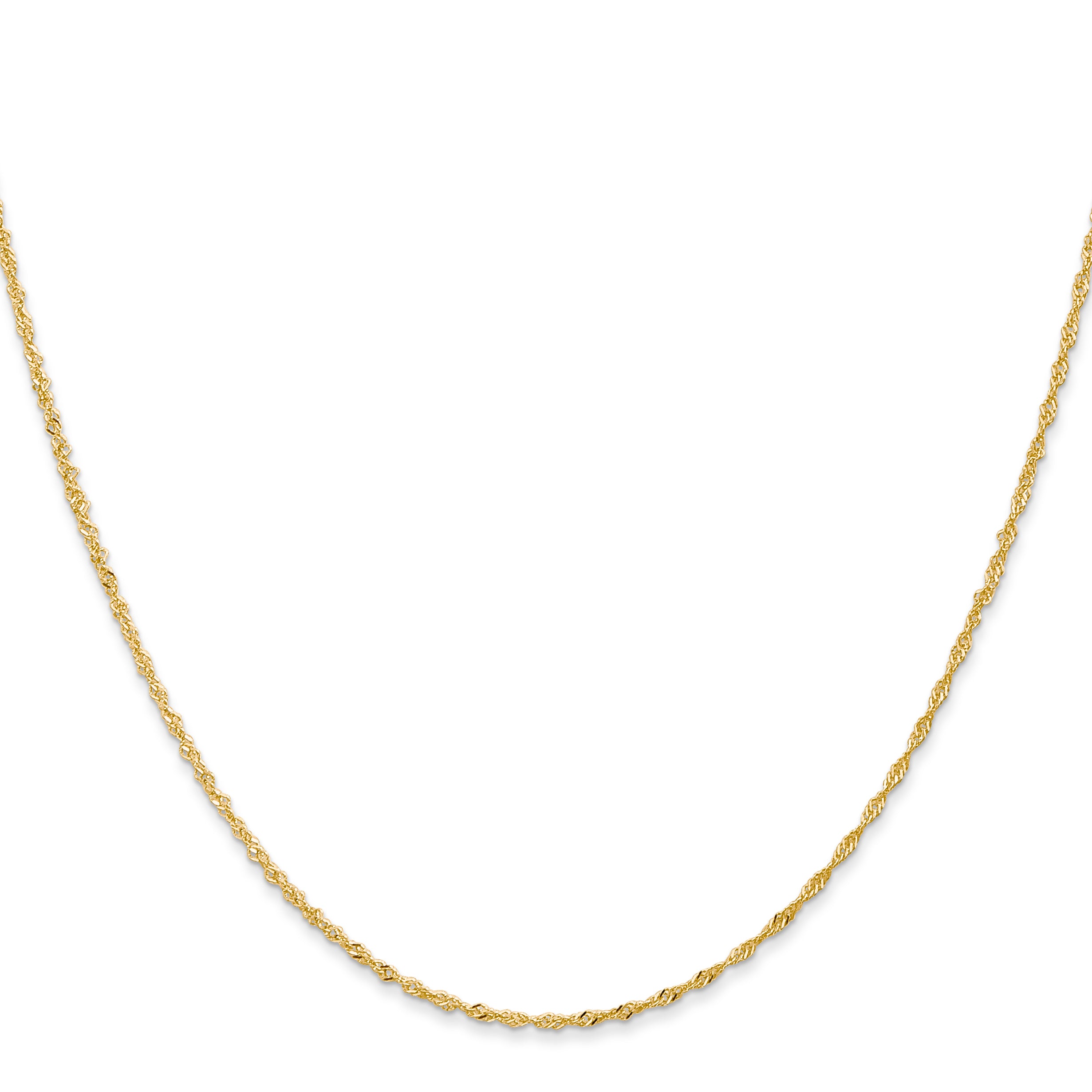14K 30 Inch 1.10Mm Singapore With Spring Ring Clasp Chain