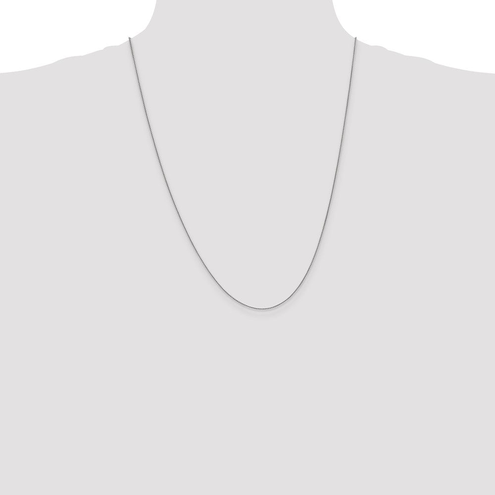 14K White Gold 24 inch .85mm Spiga with Lobster Clasp Chain