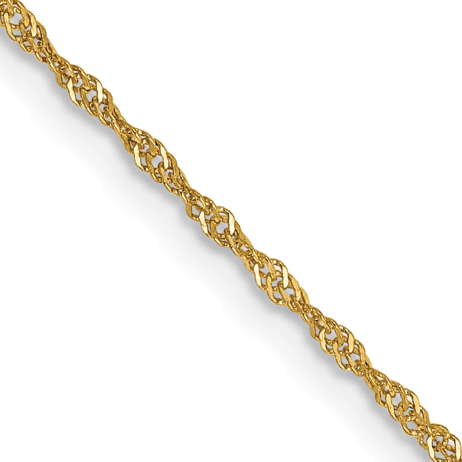 14K 18 inch 1.10mm Singapore with Spring Ring Clasp Chain