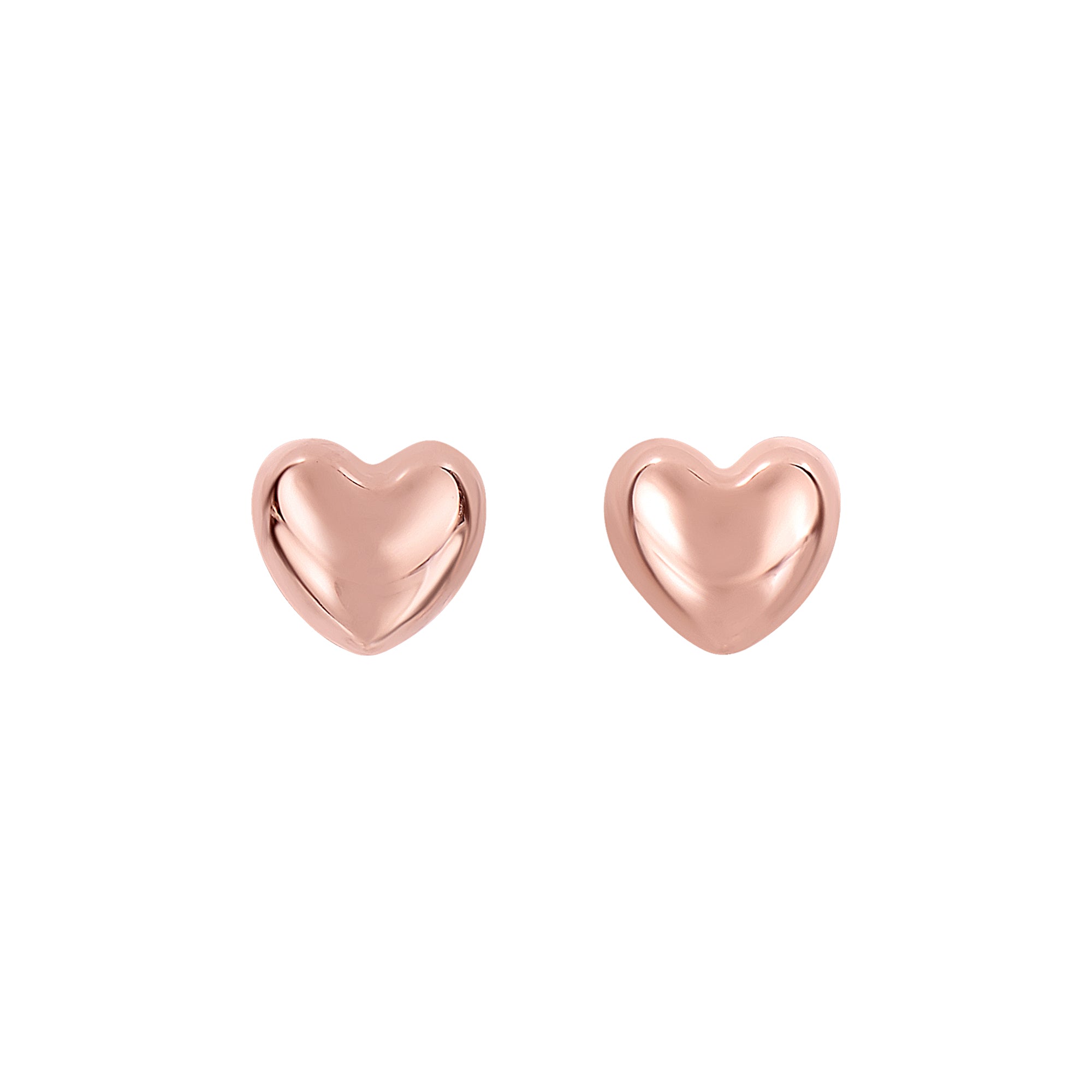 14K Rose Gold Small Polished Heart Post Earring