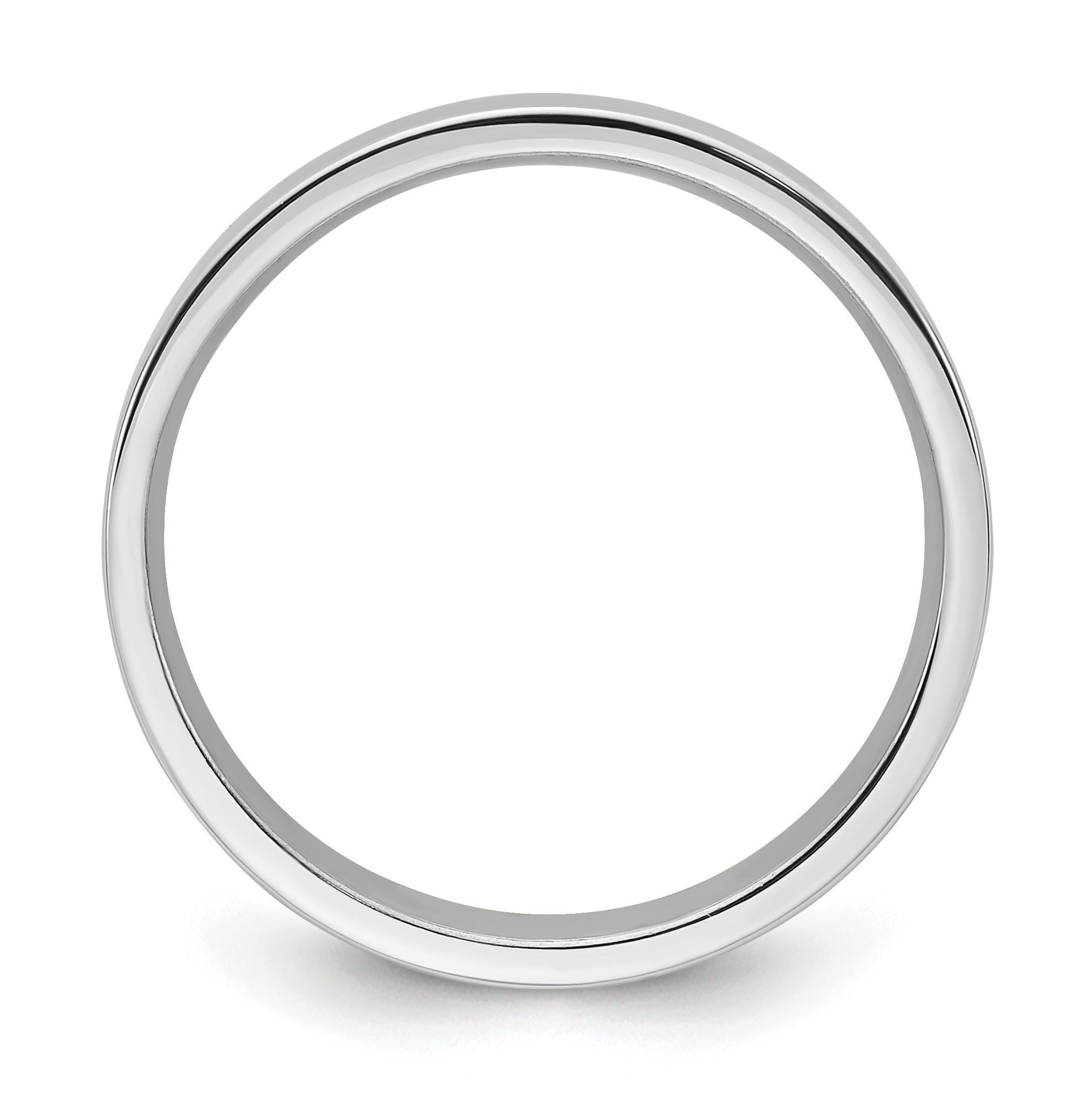 Platinum 4mm Polished Flat Wedding Band Size 12