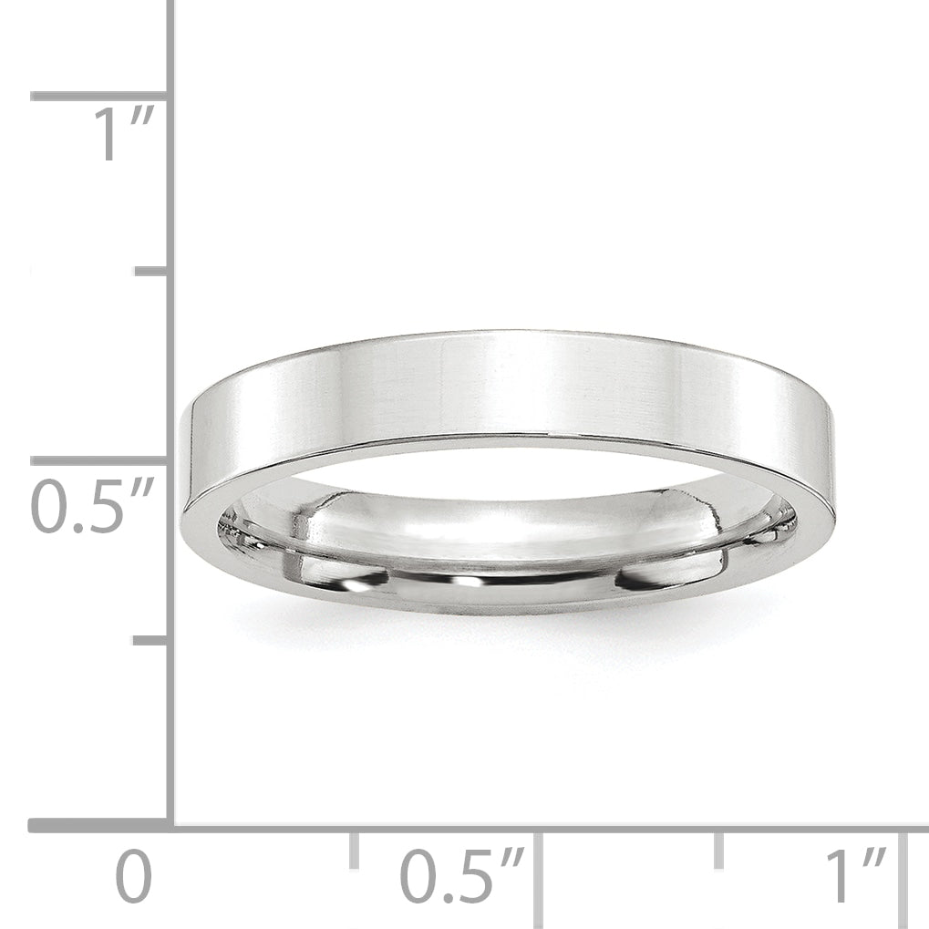 Platinum 4mm Polished Flat Wedding Band Size 11.5