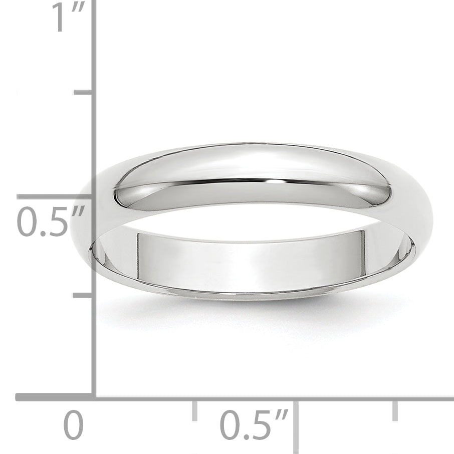 Platinum 4mm Half Round Wedding Band Size 8